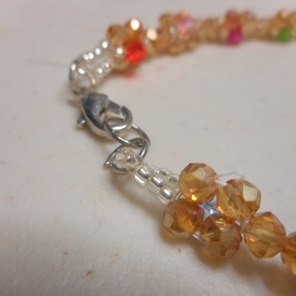 colorful anklet,  about 12" long,  lobster claw clasp - Picture 4 of 4